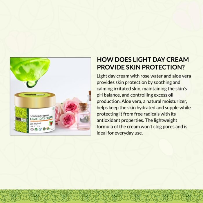 Indus Valley SPF 25 Soothing & Firming Light Day Cream with Aloe Vera & Rose Water – Hydrating Sunscreen for All Skin Types (100ml) - Image 4
