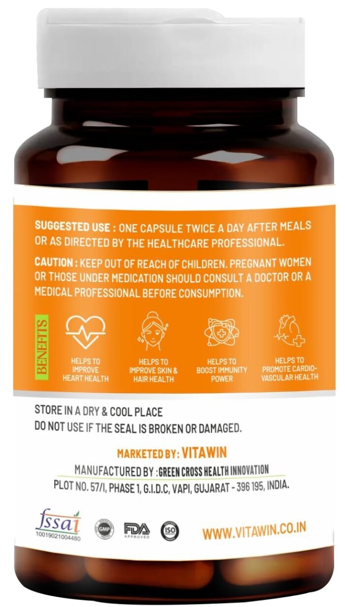 Sea Buckthorn Capsules for Daily Wellness & Skin Nutrition | 500 mg | 60 Vegetarian Capsules | Natural Herbal Supplement for Active Lifestyle & Overall Health Support - Image 2