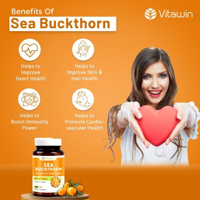 Sea Buckthorn Capsules for Daily Wellness & Skin Nutrition | 500 mg | 60 Vegetarian Capsules | Natural Herbal Supplement for Active Lifestyle & Overall Health Support - Image 5