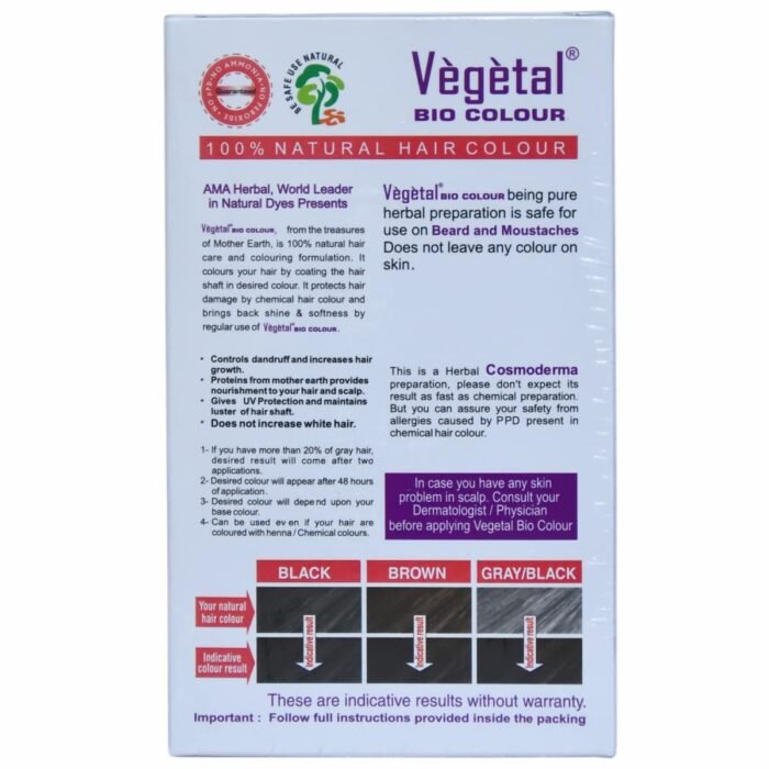 Vegetal Bio Colour - Experience Natural Dark Brown Beard Hair Color for Men | Ammonia-Free, PPD-Free, 100% Organic, and Herbal | Safe and Effective Beard Dye| Complete Kit Included |25g Each - Image 3