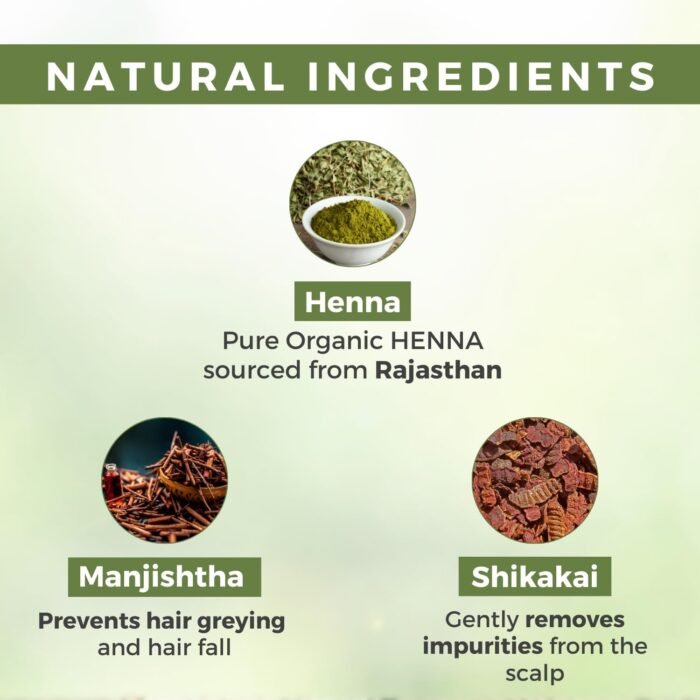 Vegetal Certified Organic and Herbal Henna Powder, for Natural Hair Coloring, Protects hair Damage from Chemical Hair Color - 100g - Image 4