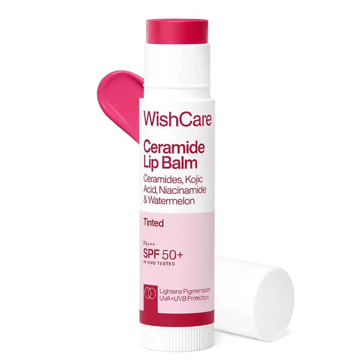 WishCare Tinted Lip Balm SPF 50 PA++++ 1 WishCare Tinted Lip Balm SPF 50 PA++++ | Brightening Lip Balm for Dark Lips | In-Vivo Tested | Kojic Acid & Niacinamide | For Women | 5g - Image 1