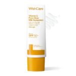WishCare Vitamin C Pure Glow Milk Sunscreen with SPF 50 PA++++ In-Vivo Tested | Glowing Skin with Broad Spectrum Protection | Ultra Lightweight, Oil Free & No White Cast | For All Skin Types | 50ml