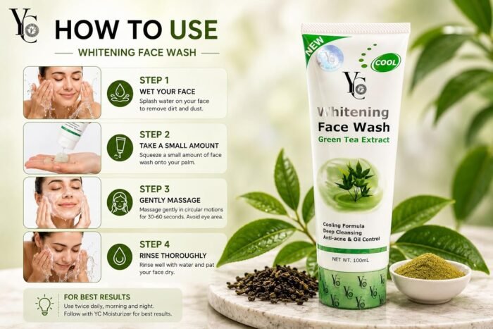 YC Face Wash 100 ml Grean Tea - Image 3