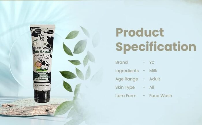 YC Fairness Face Wash for Oily Skin Enriched with Milk Moisturizes Skin Clears Clogged Pores Exfoliates Gently YC234-100 ml - Image 2