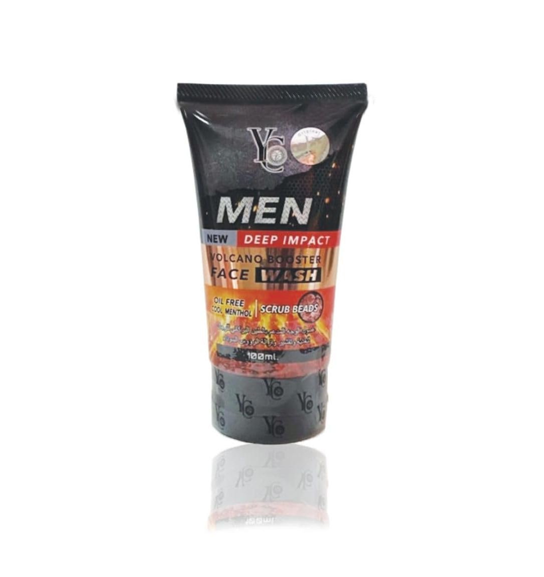 YC Men Deep Impact Volcano Booster Face Wash 1 YC Men Deep Impact Volcano Booster Face Wash, with Scrub Beads, Cool Menthol, Oil Free, 100ml - Image 1