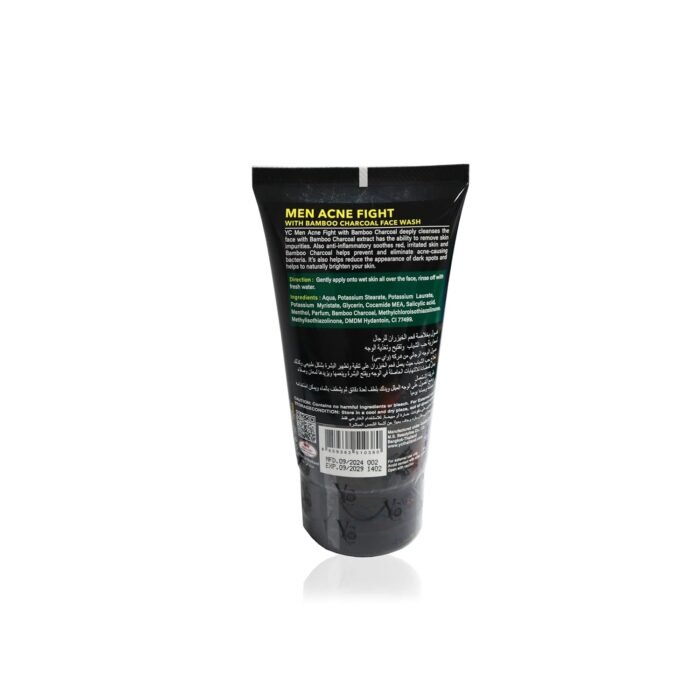 YC Men Face Wash 100ml (1, Acne Fight Bamboo Charcoal) - Image 2