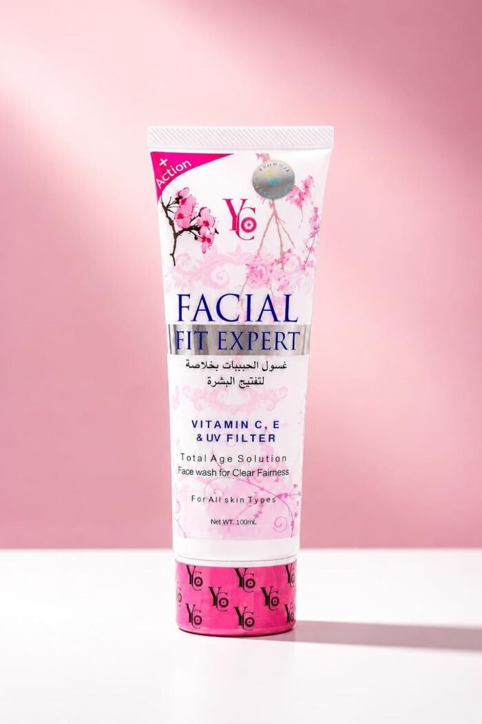YC Vitamin C - E Face Wash Deep Cleanse Clogged Pores and Deep Moisturization Facial Fit 100 ml (Facial Fit Pink) - Image 5