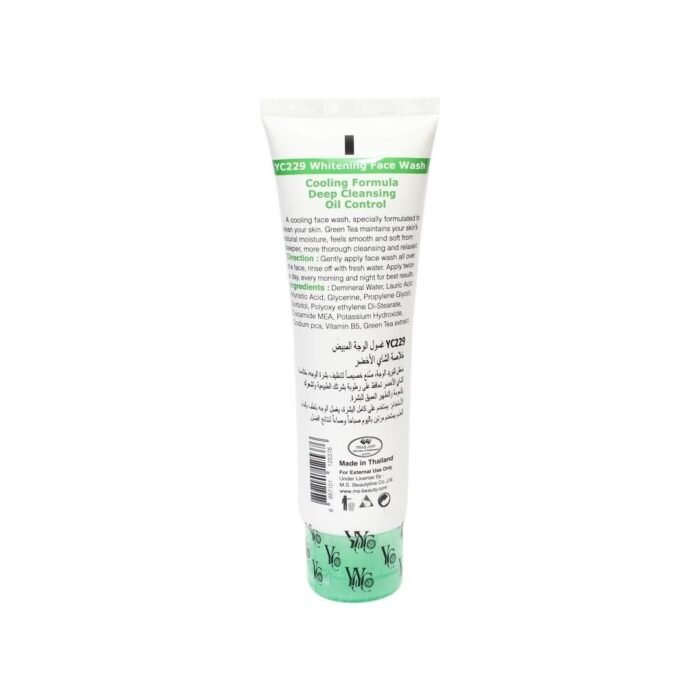 YC Whitening Face Wash for Oily Skin Enriched with Green Tea Clears Clogged Pores Exfoliates Gently YC229-100 ml - Image 5