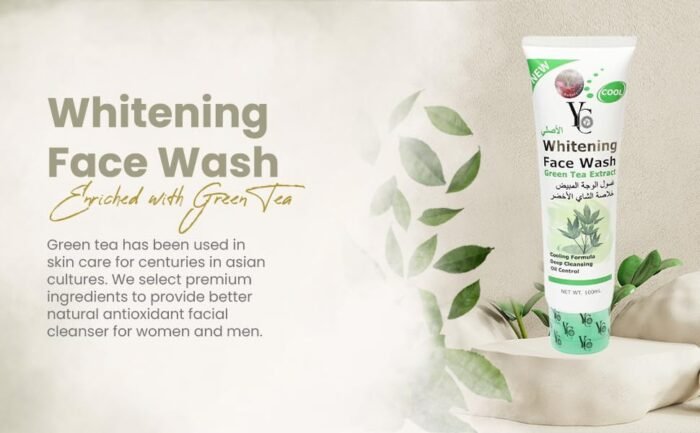 YC Whitening Face Wash for Oily Skin Enriched with Green Tea Clears Clogged Pores Exfoliates Gently YC229-100 ml - Image 6