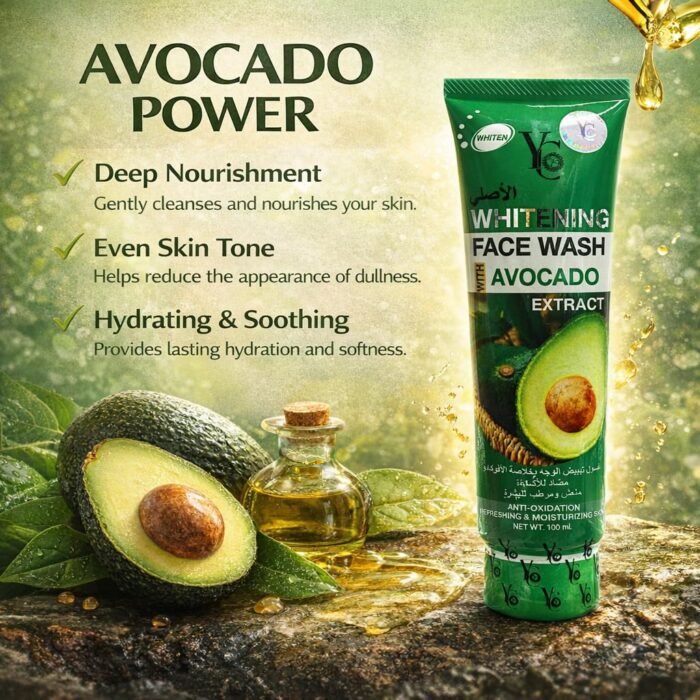 YC Whitening Face Wash with Avocado Extract, Anti-Oxidation, Refreshing & Moisturising, 100 ml - Image 2