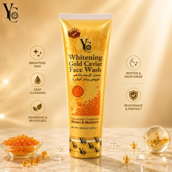 YC Whitening Gold Caviar Face Wash Rejuvenating Treatment Whiten and Moisture Gentle Cleansing Glowing Face 100 ml Face Wash for Men - Image 2
