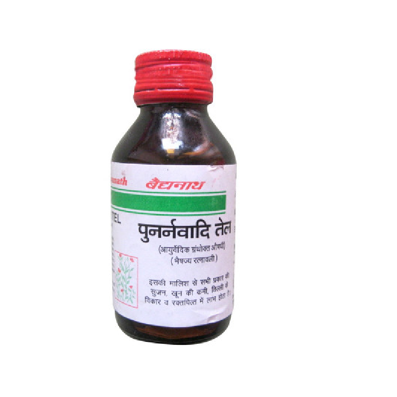 Baidyanath-Punarnavadi-Tail-50ml.png Baidyanath Punarnavadi Tail (50ml) For Boils, Spider and Poisonous Insect Boils with Itching, Swellings - Image 1