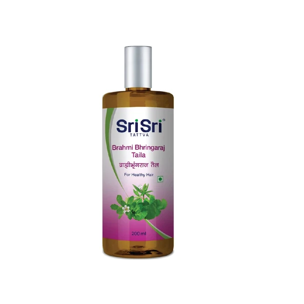 Brahmi-Bhringaraj-Taila-200ml.png Sri Sri Tattva Ayurvedic Brahmi Bhringaraj Taila For hair loss, hair fall, dandruff 200ml - Image 1