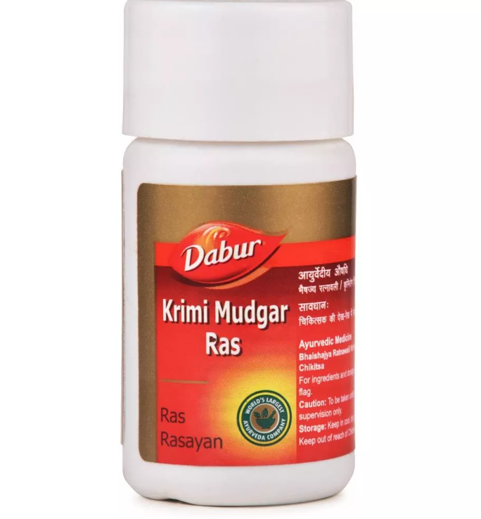 Dabur-Ayurvedic-Krimi-Mudgar-Ras-1.png Dabur Ayurvedic Krimi Mudgar Ras (40tab) - Image 1