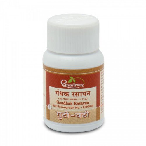 Dhootapapeshwar-Gandhak-Rasayan-Tablet-50-tablet.jpg Dhootapapeshwar Gandhak Rasayan Tablet 50 tablet for Itching, Burning, Pustules in skin - Image 1