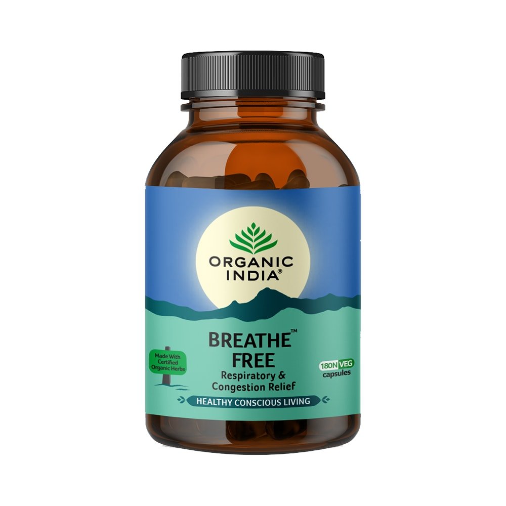 Organic-India-Breathe-Free-Veg-Capsule-60-vegicaps.jpg Organic India Breathe Free Veg Capsule 60 vegicaps for short breathe, Bronchitis, cough - Image 1